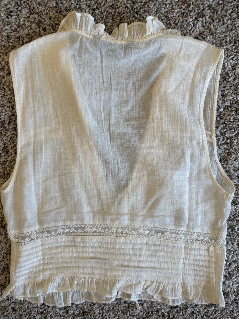 Zara White Eyelet Embroidered Gauze Top - Picture 8 of 10